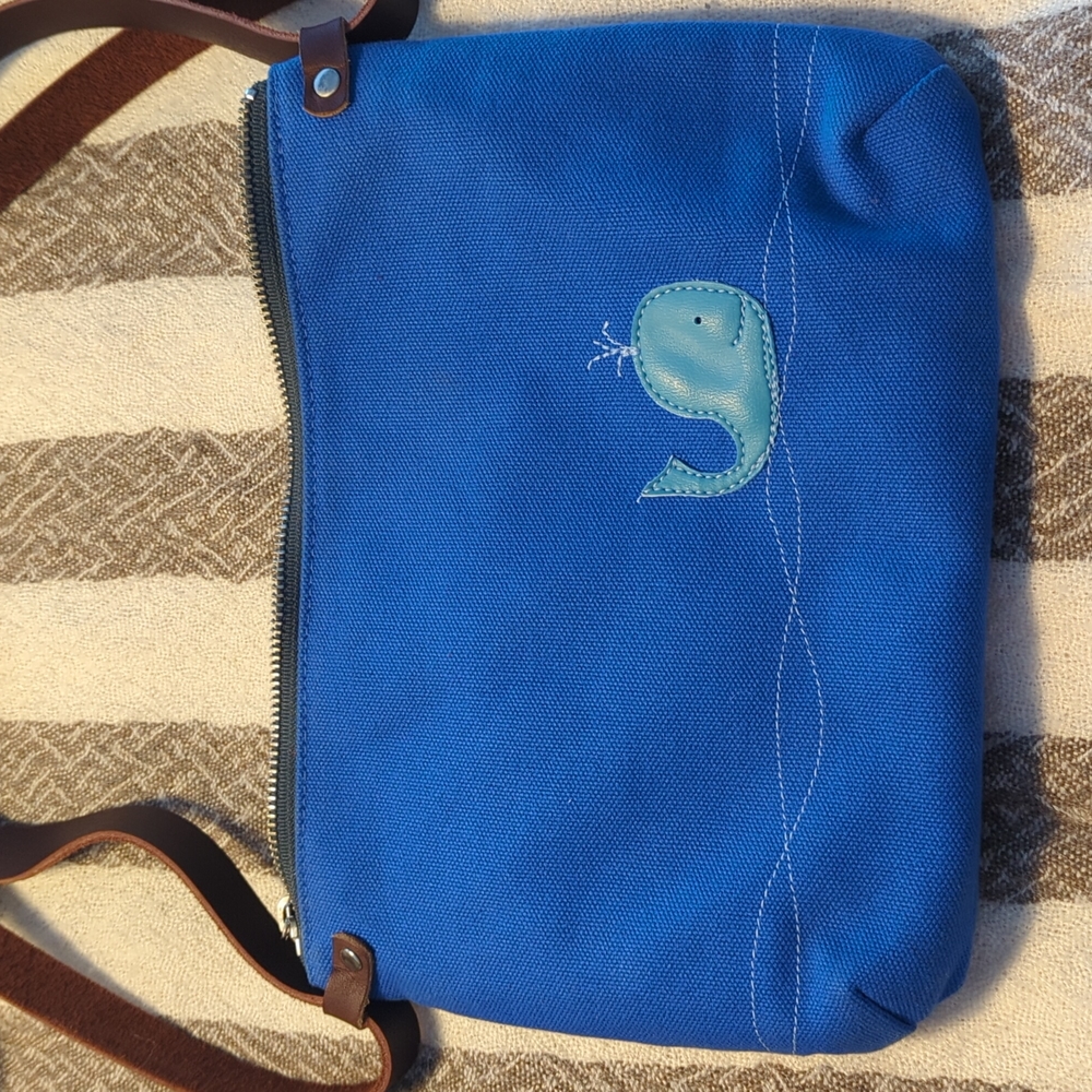 Queen Bee Whale Purse | Royal Blue | Adjustable Leather Strap